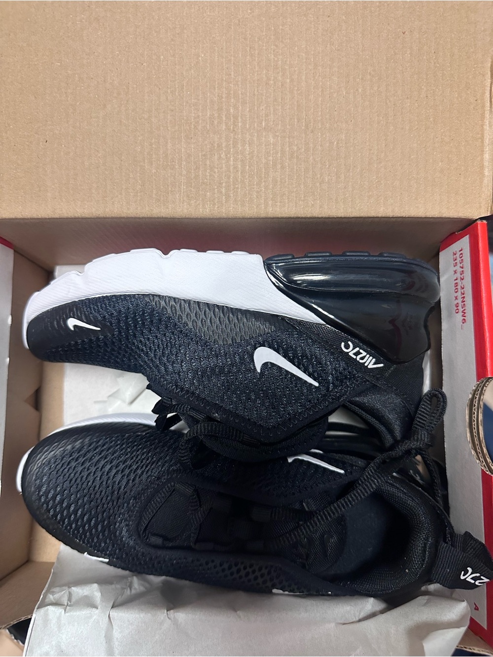 Nike Kids Black and White Air Max Style Sneakers